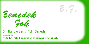 benedek fok business card